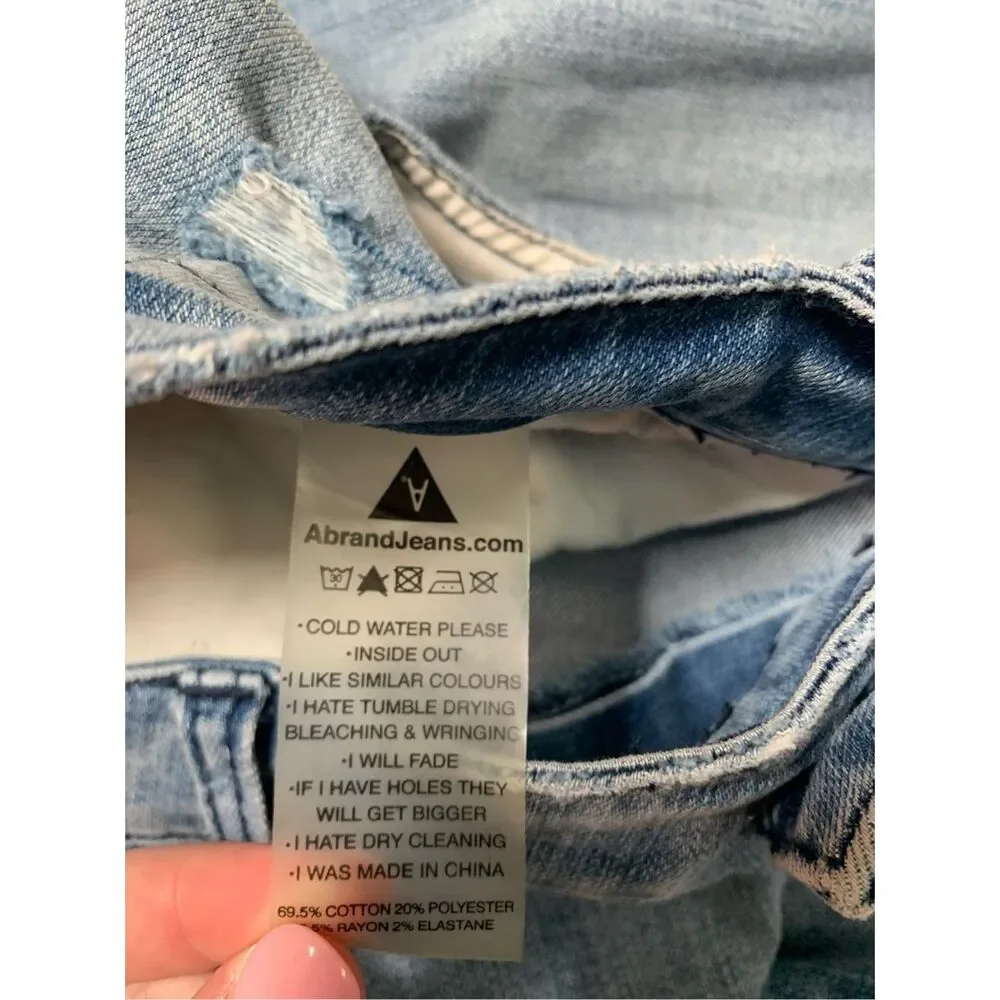 Abrand Jeans Mens 36x32 A Dropped Skinny Denim Stretch Ripped Knee